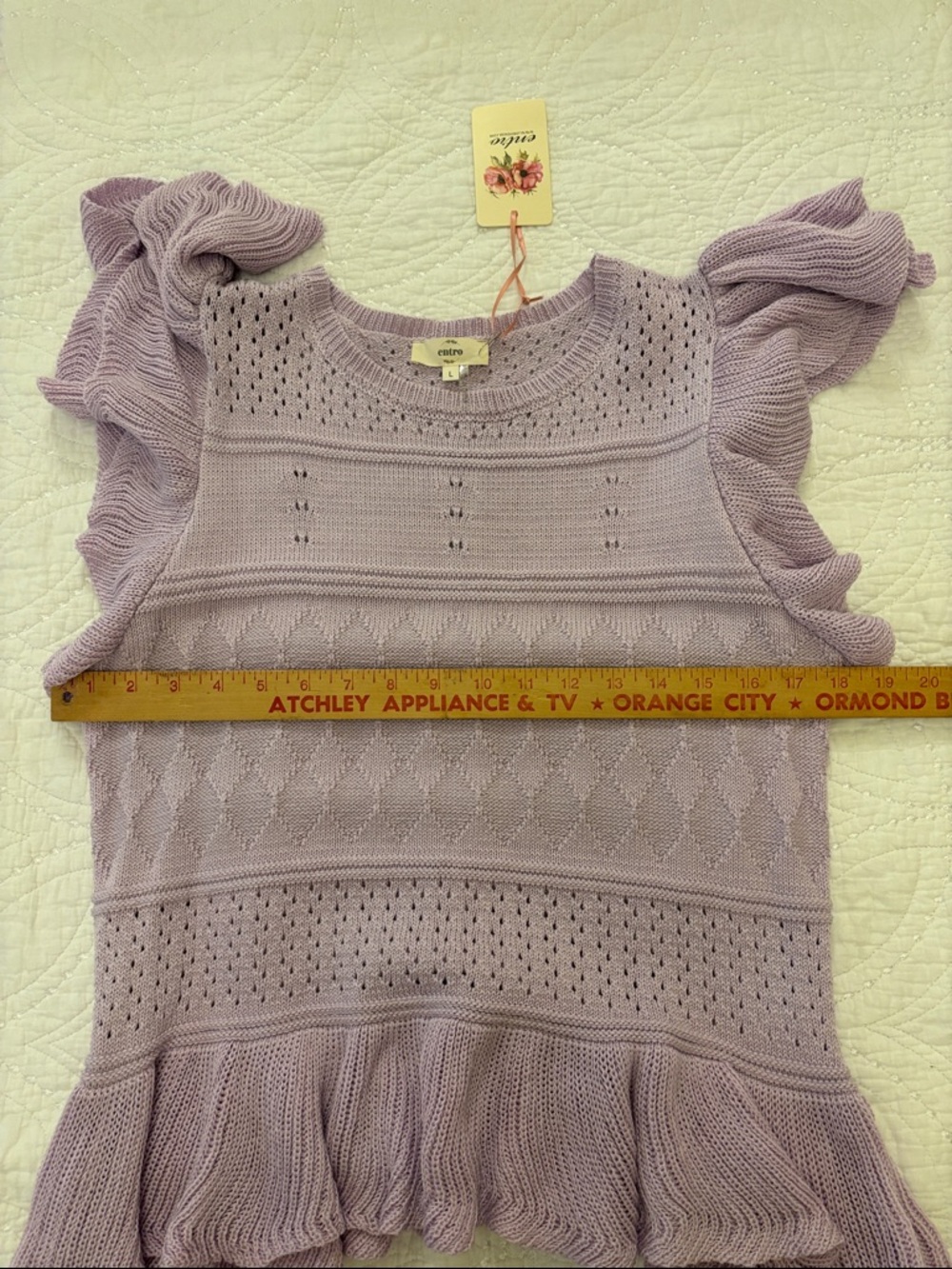 Lavender Ruffle Knit Top - Picture 6 of 9